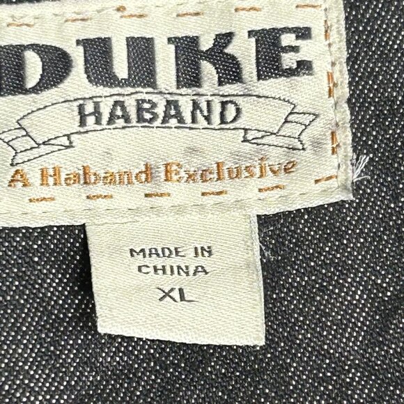Duke Haband Jacket Mens XL Denim Blue Aztec Lined Full Zip Workwear Western - Picture 3 of 14